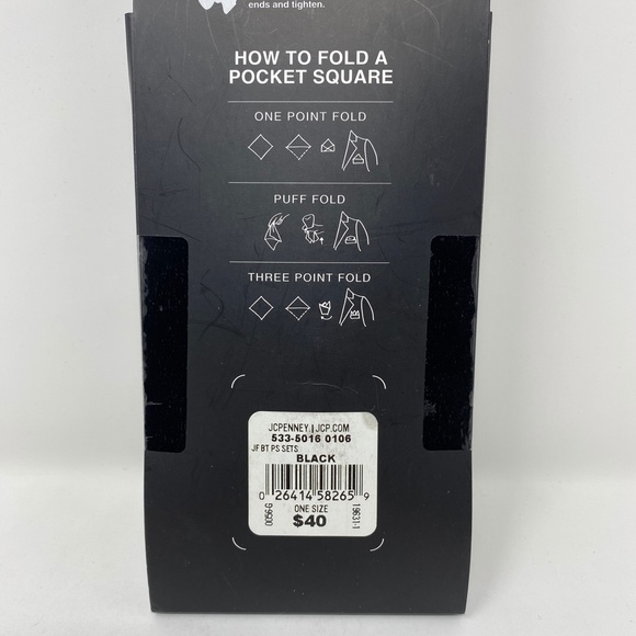 JF J. Ferrar Bow Tie & Pocket Square Combo - Picture 4 of 4